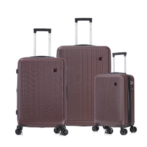 Kit De Malas De Viagem 3 Peças Seanite 20" 24" 28" Rodas Duplas – Cor Café