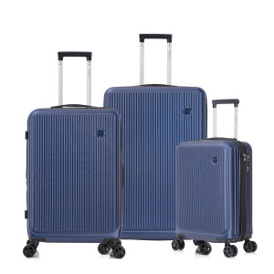 Kit De Malas De Viagem 3 Peças Seanite 20" 24" 28" Rodas Duplas – Cor Navy