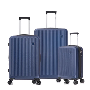 Kit De Malas De Viagem 3 Peças Seanite 20" 24" 28" Rodas Duplas – Cor Navy