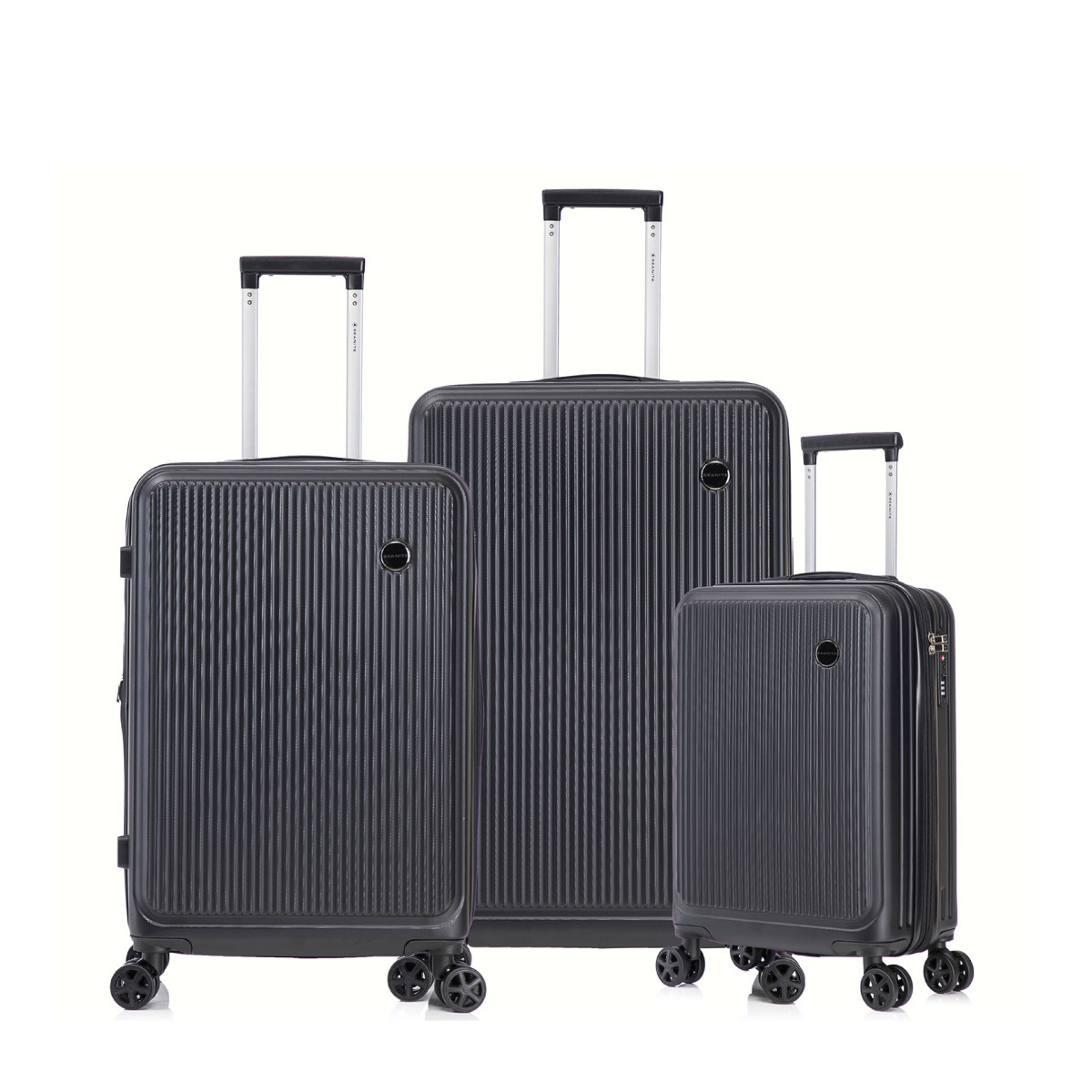 Kit De Malas De Viagem 3 Peças Seanite 20" 24" 28" Rodas Duplas – Cor Preto