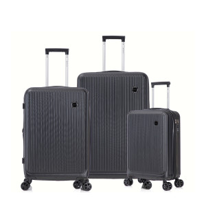 Kit De Malas De Viagem 3 Peças Seanite 20" 24" 28" Rodas Duplas – Cor Preto