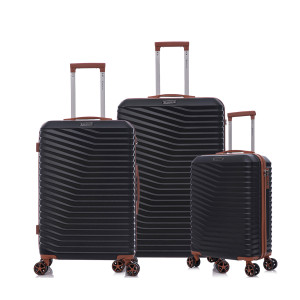 Kit De Malas De Viagem 3 Peças Seanite 20" 24" 28" Rodas Duplas – Cor Preto