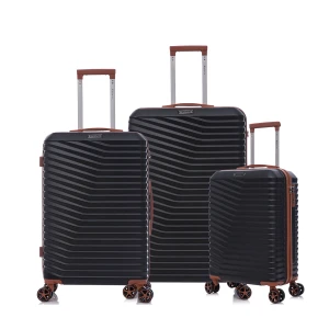 Kit De Malas De Viagem 3 Peças Seanite 20" 24" 28" Rodas Duplas – Cor Preto