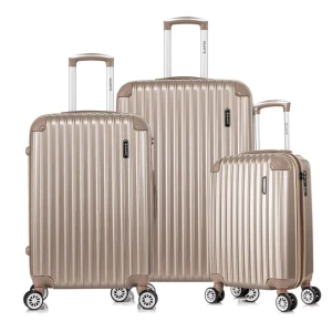 Kit Malas De Viagem Rodas Duplas Champanhe 20" 24" 28"