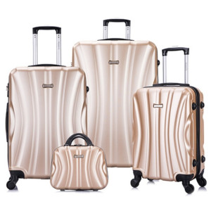 Kit Malas De Viagem Com Frasqueira Dourado 14" 20" 24" 28"