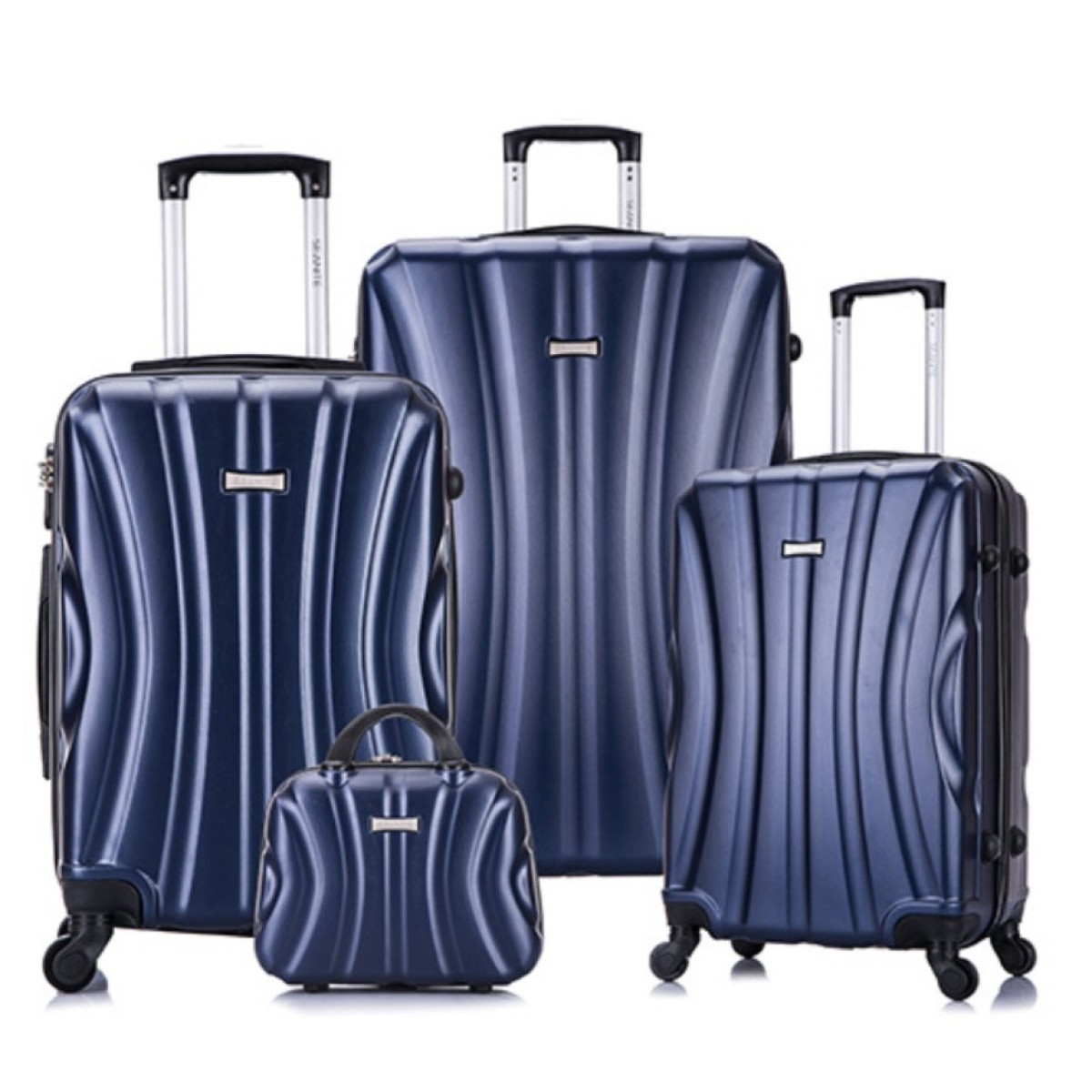 Kit Malas De Viagem Com Frasqueira Navy 14" 20" 24" 28"
