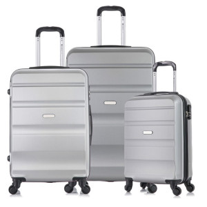 Kit Malas De Viagem Prata 20" 24" 28"