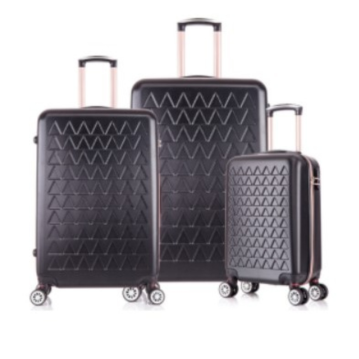Kit Malas De Viagem Rodas Duplas Preto 20" 24" 28"