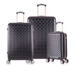 Kit Malas De Viagem Rodas Duplas Preto 20" 24" 28"