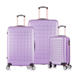 Kit Malas De Viagem Rodas Duplas Lilás 20" 24" 28"