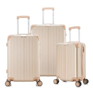 Kit Malas De Viagem Rodas Duplas Dourado 20" 24" 28"