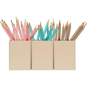 Acessorio Para Mesa Organizador Office Areia 3 Pecas