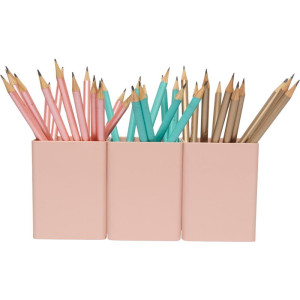 Acessorio Para Mesa Organizador Office Rosa Antigo 3 Pecas