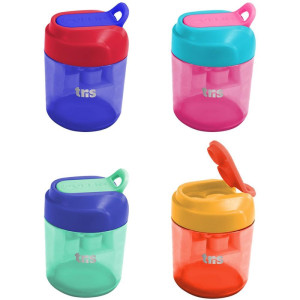 Apontador Com Deposito 2 Furos Tris Squeeze 4 Cores