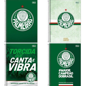 Caderno 10x1 Capa Dura Palmeiras 160fls