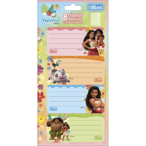 Etiqueta Escolar Decorada Moana C/8etiq. 100x208mm
