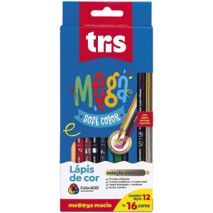 Lapis De Cor Triangular Mega Soft Color 16 Cores