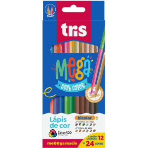 Lapis De Cor Triangular Mega Soft Tons De Pele 24cores