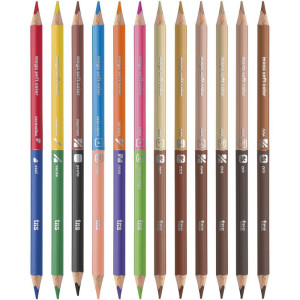 Lapis De Cor Triangular Mega Soft Tons De Pele 24cores-124852-56608