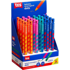Lapiseira 2.0mm Tris Dots 4 Cores C/estampa Sortida