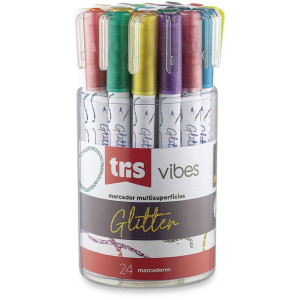 Marcador Artistico Tris Vibes 8 Cores C/glitter