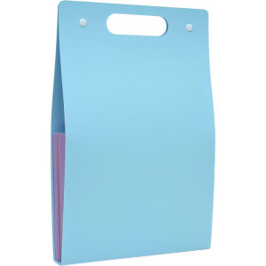 Pasta Sanfonada Plastica A4 12 Divisoes Vertical Azul Pastel-124588-77859