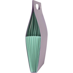 Pasta Sanfonada Plastica A4 12 Divisoes Vertical Lilas Pastel-124590-59215