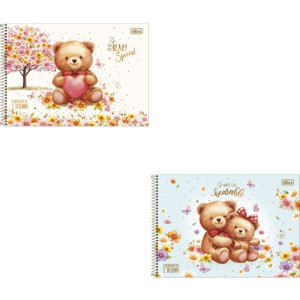 Caderno Desenho Univ Capa Dura Love Bears 80fls-124928-12406