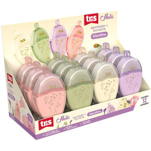 Apontador Com Deposito Tris Giardinho C/borracha 4cores-125840-96911