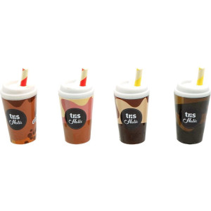 Borracha Decorada Tris Coffee Cup 4 Modelos