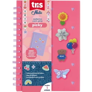 Caderno A5 Tris Picky Capa De Silicone 80fls
