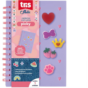 Caderno A5 Tris Picky Capa De Silicone 80fls-125849-62840