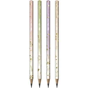 Lapis Preto Redondo Decorado Tris Fiori 4 Cores
