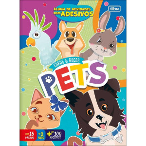 Livro Com Adesivos Caras E Bocas Pets 16pgs