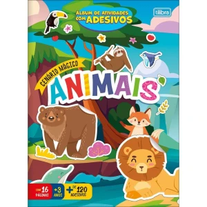 Livro Com Adesivos Cenario Magico Animais 16pgs