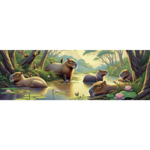 Quebra-cabeca Cartonado Capivaras 350 Pecas Panorama-125205-47610