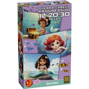 Quebra-cabeca Cartonado Sereias 3 Em 1 12,20 E 30pecas