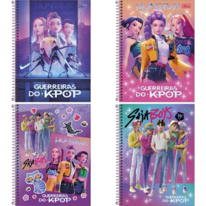 Caderno 10x1 Capa Dura Guerreiras Do K-pop 160fls