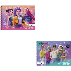 Caderno Desenho Univ Capa Dura Guerreiras Do K-pop 80fls