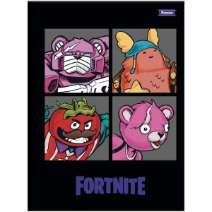 Caderno Brochura 1/4 Capa Dura Fortnite 80fls-126207-27253