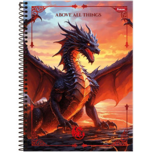 Caderno 10x1 Capa Dura Drakos 160fls