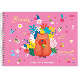 Caderno Desenho Univ Capa Dura Amazzu 80fls