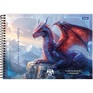 Caderno Desenho Univ Capa Dura Drakos 80fls