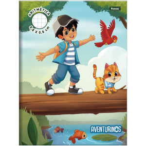 Caderno Quadriculado Univers. Aventurinos Aritmetrica Cost.