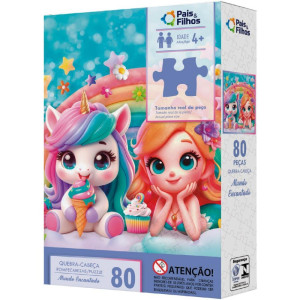 Quebra-cabeca Cartonado Reino Encantado 80pecas