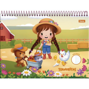 Caderno Desenho Univ Capa Dura Ternuritas Meia Pauta 40f