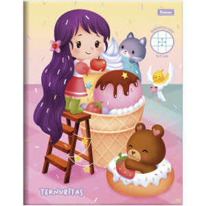 Caderno Quadriculado 1/4 1x1cm 40f Ternuritas