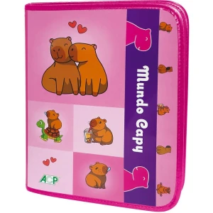 Fichario Com Ziper Mundo Capy C/div+bloco 96fls