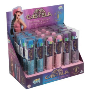 Papelaria Caneta Gel 10 Em 1 Glitter Ana Castela - Display