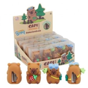 Papelaria School Brinq Apontador Capivara Capi Mania - Display